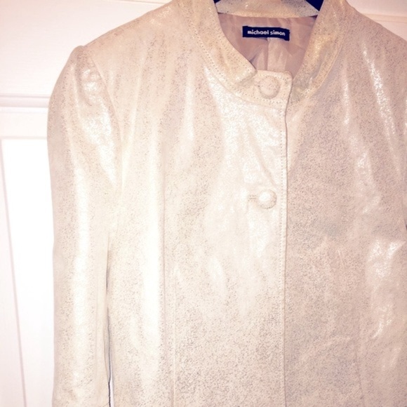 Michael Simmon White leather jacket... - Picture 3 of 4